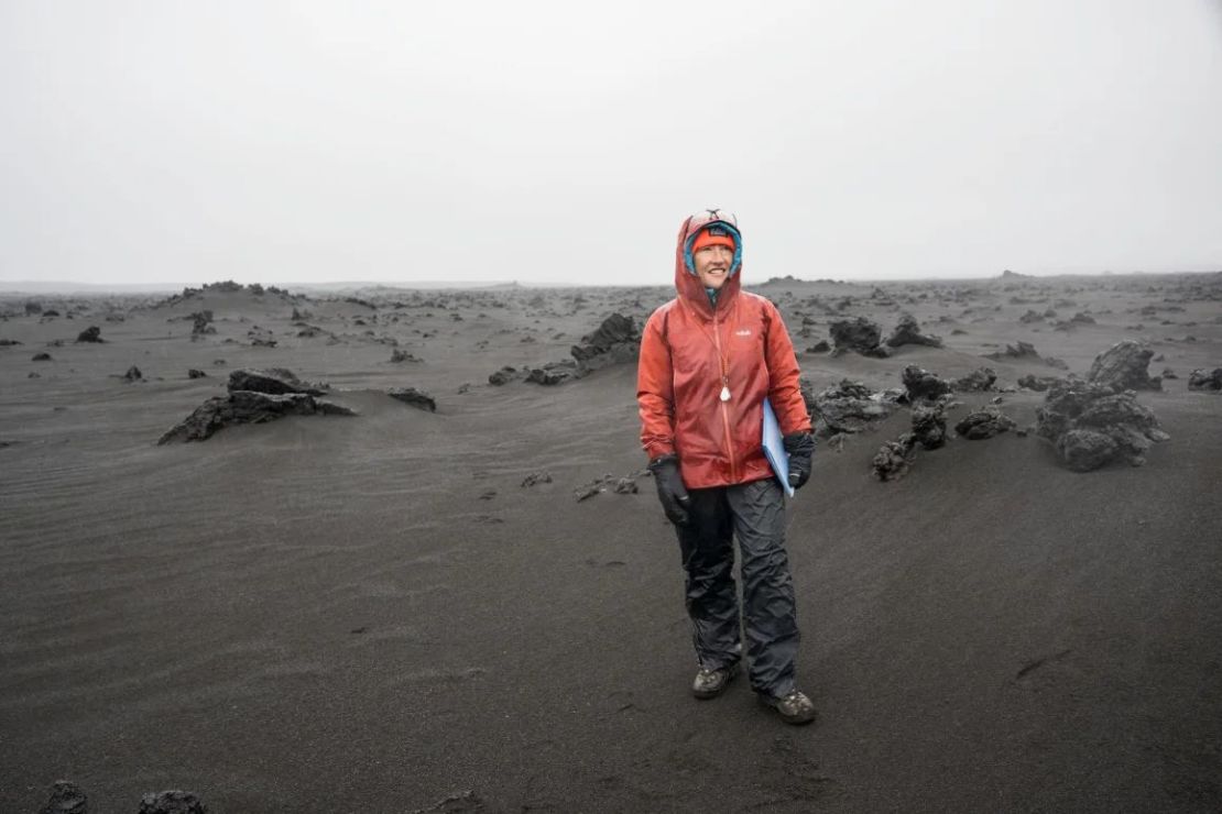 NASA astronaut Christina Koch participates in crew geology training in Iceland Aug. 1 ahead of the Artemis II mission. Credit: Robert Markowitz/NASA.