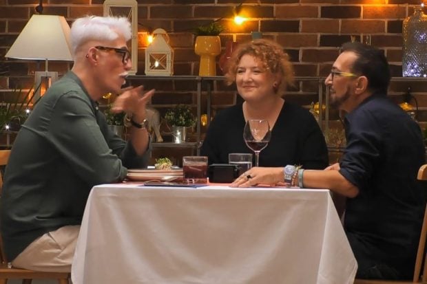 José Luis and José during their date on First Dates. (Mediaset)