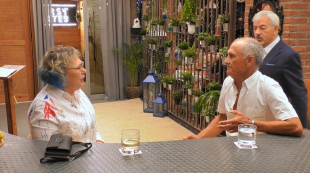 María and Manuel meet in 'First Dates'. (Mediaset)