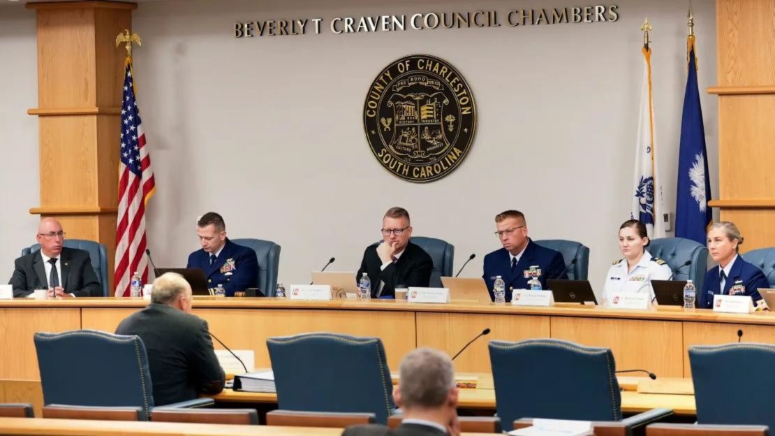 Fred Hagan faces officials as he testifies about the implosion of the Titan in 2023, on September 20, 2024, in North Charleston, South Carolina. Credit: Corey Connor/Pool/AP