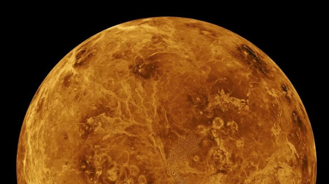 The northern hemisphere of Venus appears in this global view of the planet's surface, as seen by NASA's Magellan spacecraft in an image created in 1996.