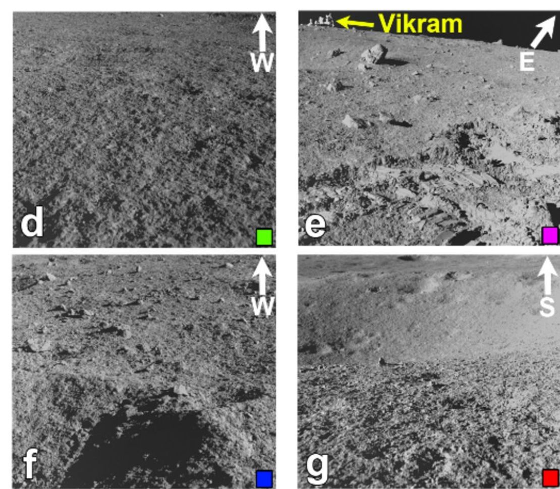 These images show the various terrains that the Pragyan rover encountered. Credit: APXSPOC, PRL