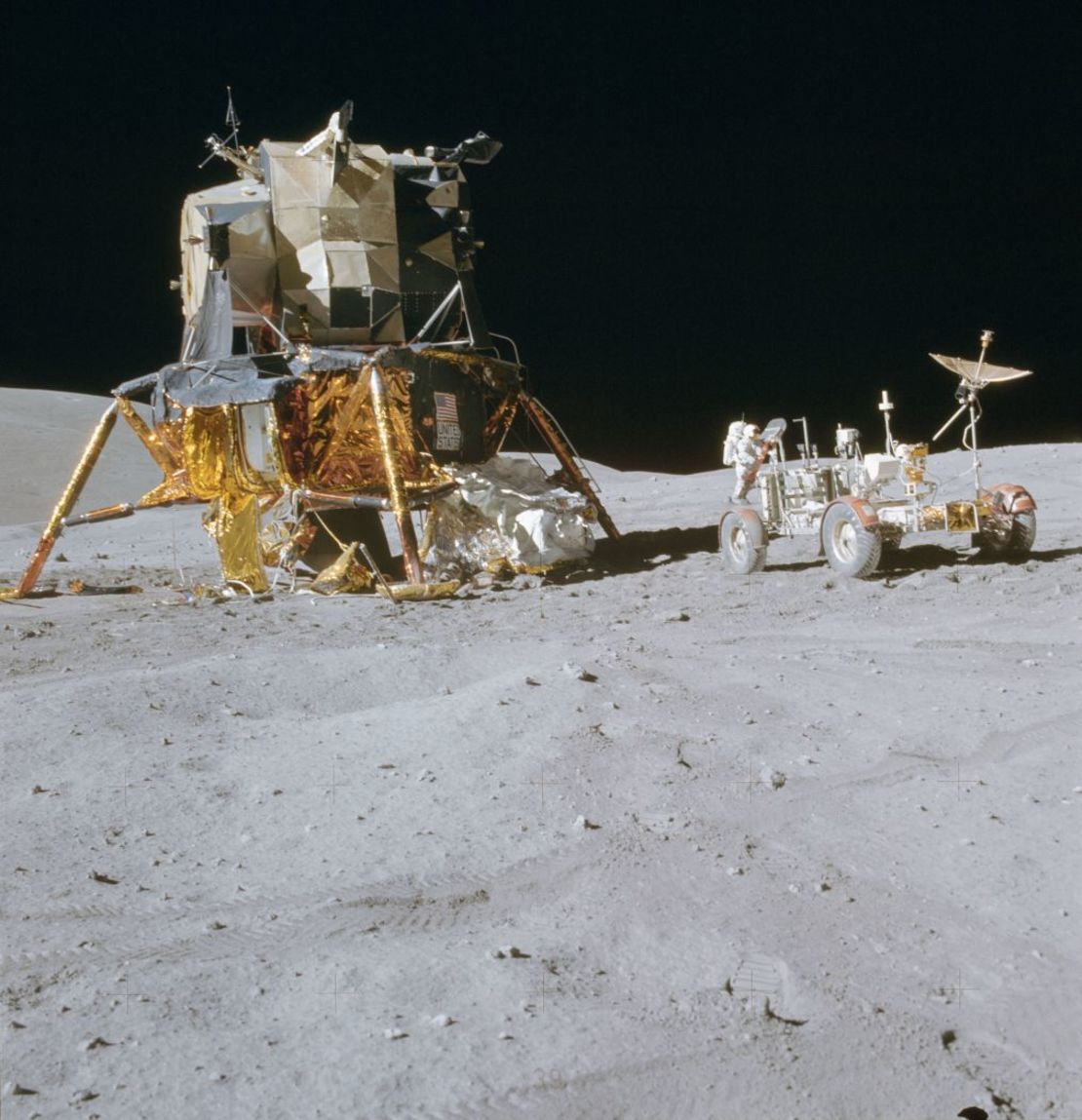 The Apollo 16 mission lands in the Descartes Highlands region, near the lunar equator, in April 1972. Credit: NASA