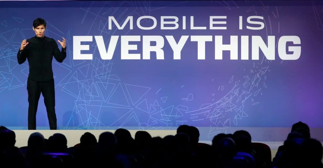 Durov delivers a keynote speech during the Mobile World Congress in Barcelona, ​​Spain, in 2016. Credit: Albert Gea/Reuters.