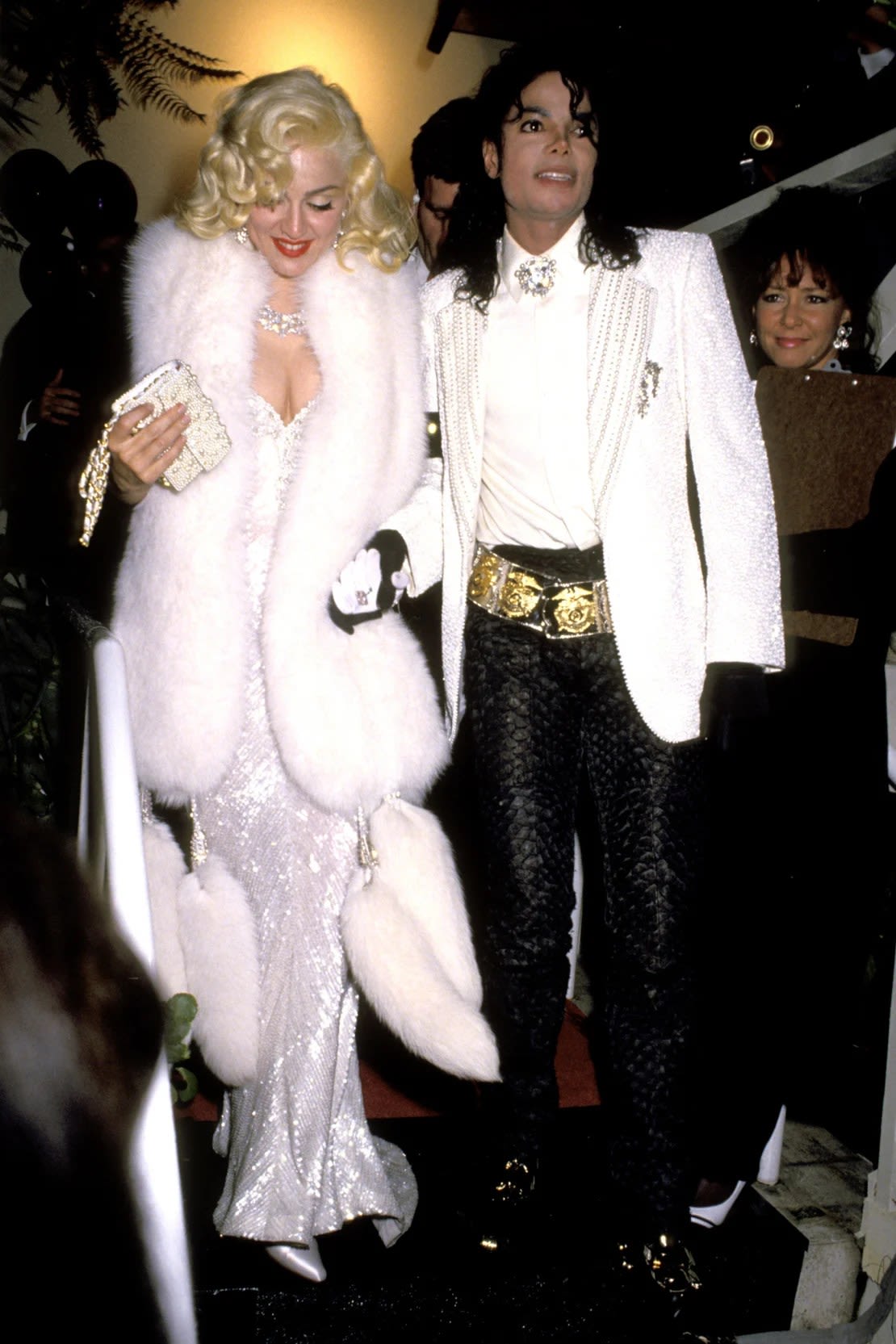 Madonna arrives at the 1991 Oscars with Michael Jackson.