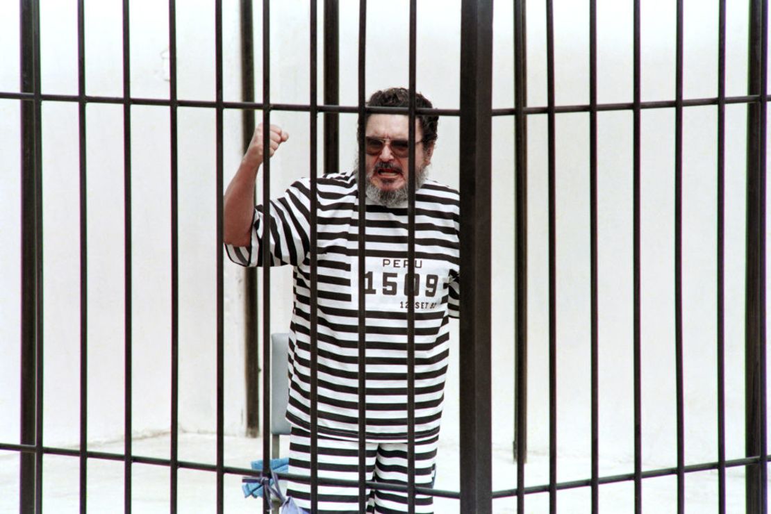 Abimael Guzmán behind bars