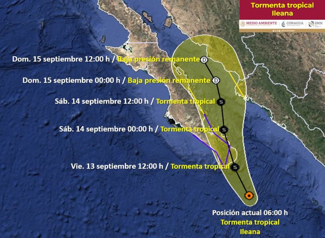 Tropical Storm Ileana will impact the south of the Baja California peninsula.