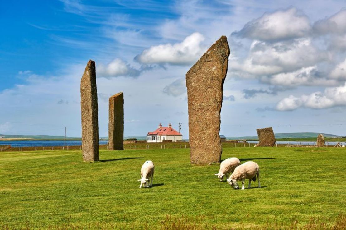 The Stenness Stones, one of the oldest monuments in the British Isles, are located on Mainland, the largest island of Orkney.